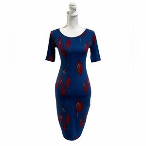 LuLaRoe Julia Bodycon Dress Boho Geometric Stretch XS
